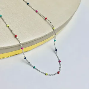 Choker Bolinhas Color Banhado a Prata