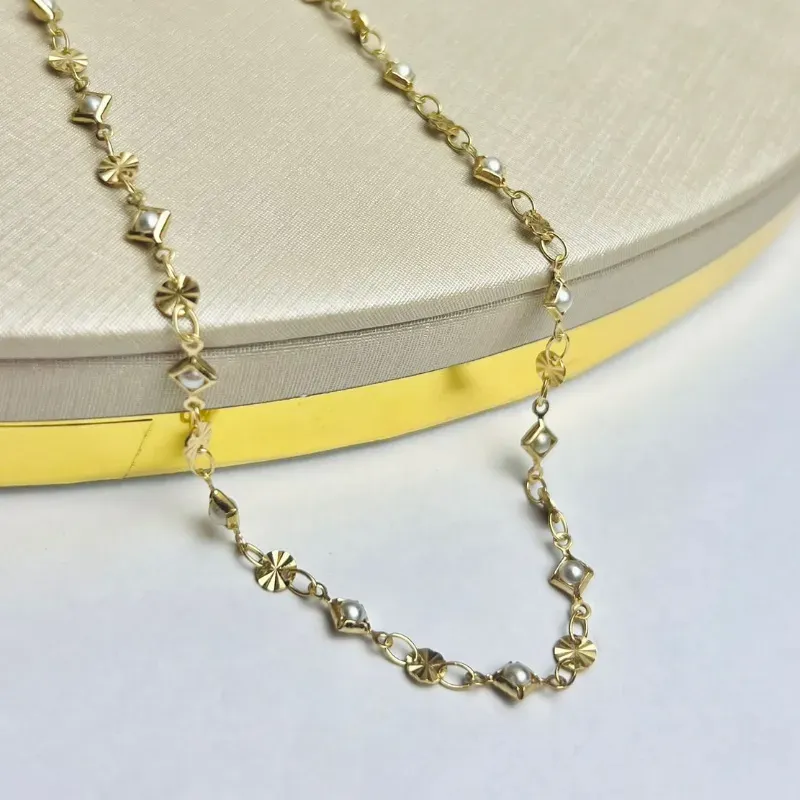 Chocker Chapinhas com Pérola Banhada a Ouro