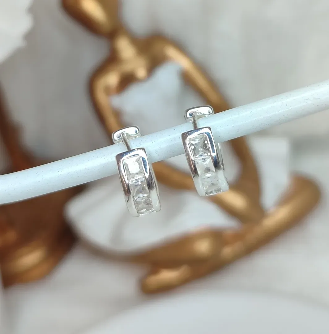 Argola ZIrconia Carré Cristal