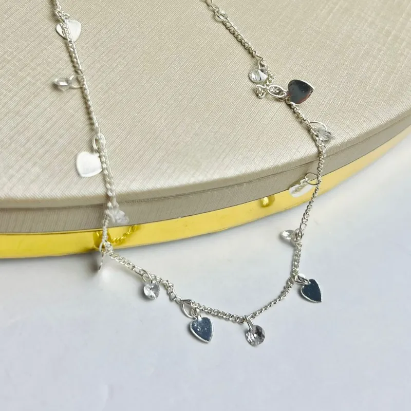 Choker Coração Zirconia Banhado a Prata