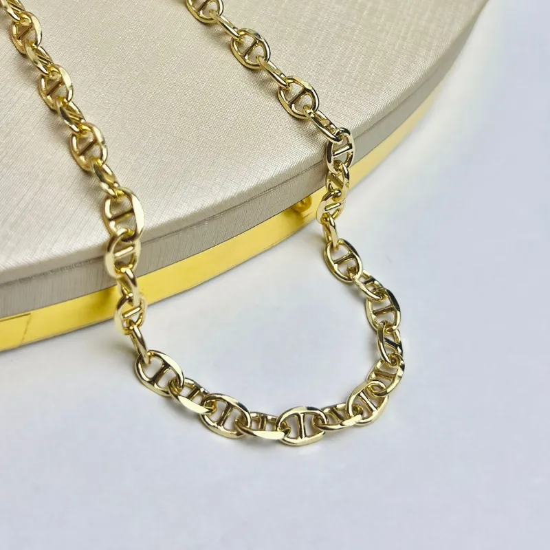 Choker Piastrine Banhada a Ouro